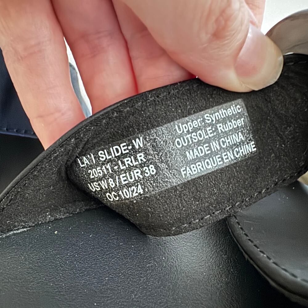 Olukai La'I Slide Sandals in Black Lava Rock Tortoise Shell Buckle Size 8 - Picture 6 of 6